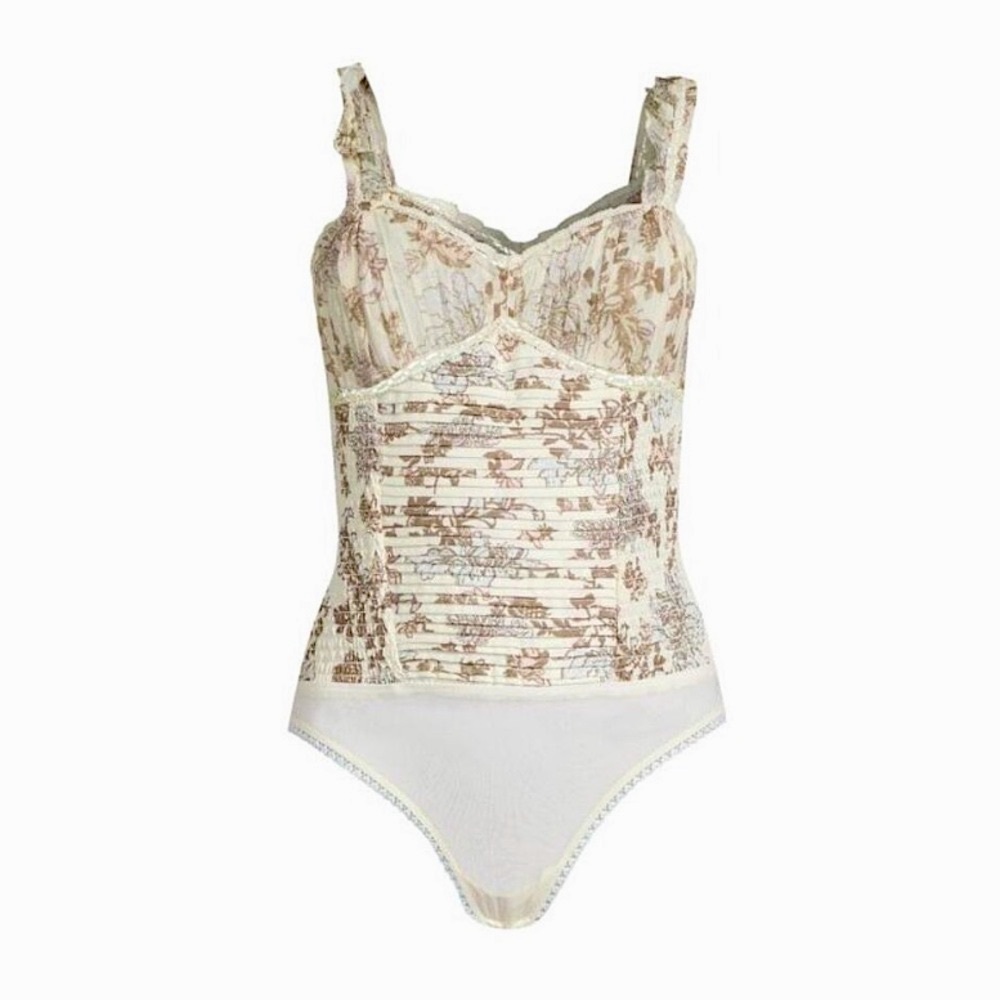 NWT! Free People Weekend Ruffle Bodysuit Lingerie - Picture 2 of 15